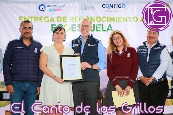 Entrega Sedesu reconocimiento de Ecoescuela al Cobaq 16 en Cerrito Colorado