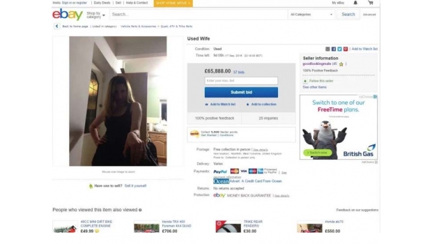 "Se vende esposa usada" en eBay; subasta alcanza $85 mil