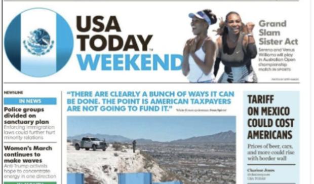 Respaldo del diario USA Today; cambia su logo por bandera mexicana