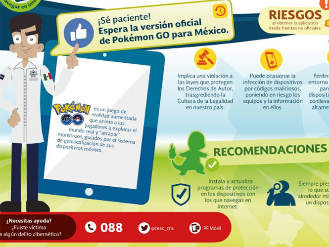 Espera la versión oficial de Pokémon Go en México para descargarla, recomienda PF