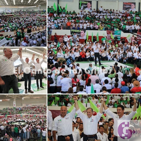 En un lienzo abarrotado, recibe Ricardo Astudillo espaldarazo de Meade y el Verde nacional