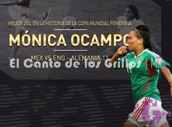 Mexicana Mónica Ocampo gana premio a Mejor Gol en todos los Mundiales
