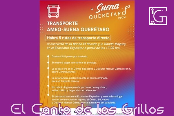 Anuncian transporte para primer concierto del Festival Suena Querétaro