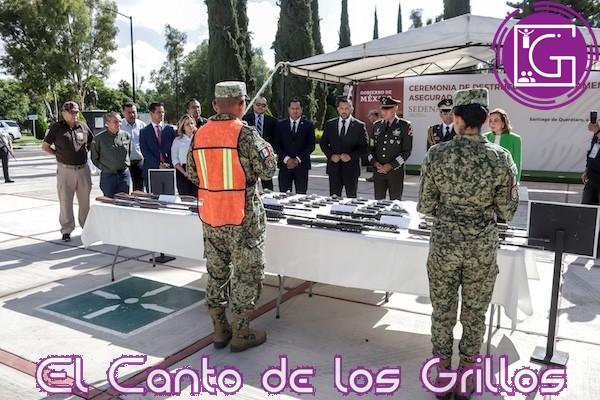 Realizan ceremonia de destrucción de armas decomisadas en #Querétaro