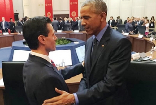 Obama y Peña intercambian saludo en cumbre APEC
