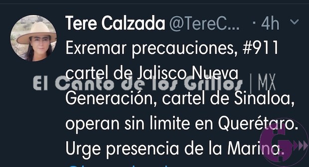 Operan en #Querétaro los cárteles de Sinaloa y Jalisco Nueva Generación, asegura hermana del exgobernador Calzada