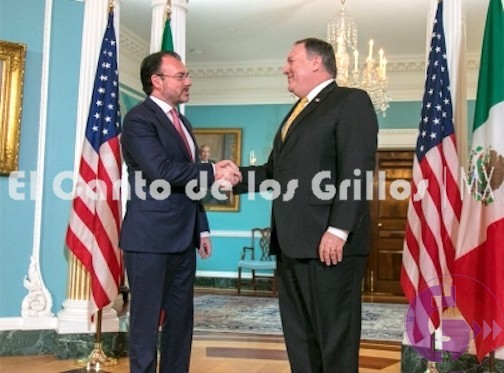Videgaray y Pompeo analizan estado de la relación México-EU